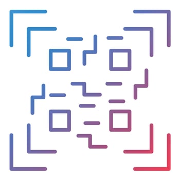 QR Code Scan Line Gradient Icon vector