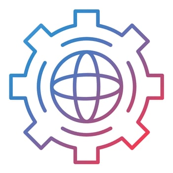 Global Settings Line Gradient Icon vector