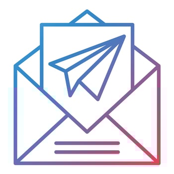 Email Sent Line Gradient Icon vector
