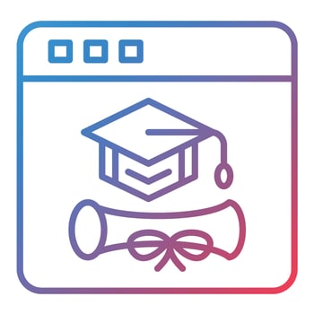 Online Degree Line Gradient Icon vector