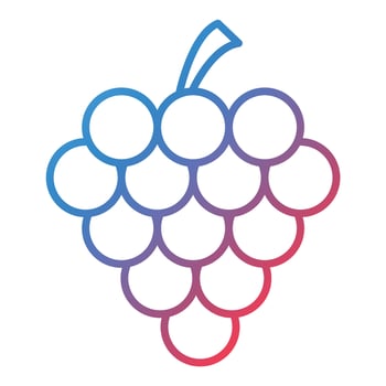 Grapes Line Gradient Icon vector