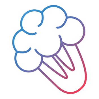 Broccoli Line Gradient Icon vector