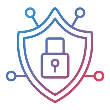 Security Network Line Gradient Icon vector