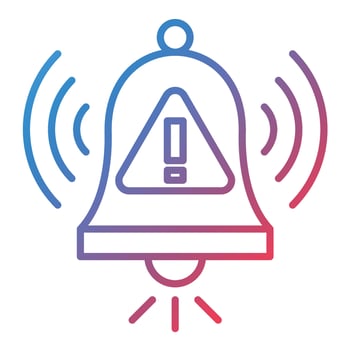 Warning Alarm Line Gradient Icon vector