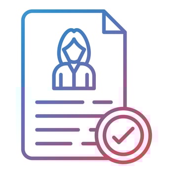 Employee Hired Line Gradient Icon vector