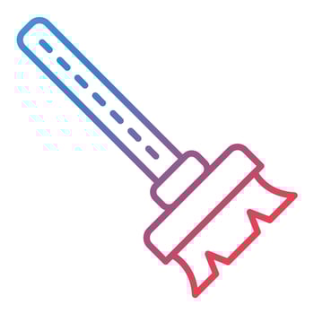 Broom Line Gradient Icon vector