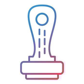 Wooden Stamp Line Gradient Icon vector