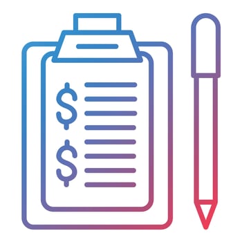 Business Report Line Gradient Icon vector
