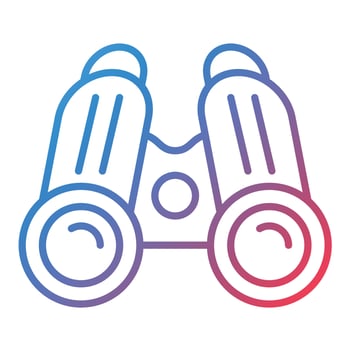 Binocular Line Gradient Icon vector