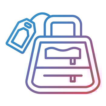 Purse Sale Line Gradient Icon vector