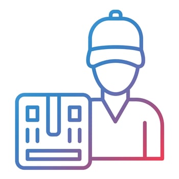 Delivery Man Line Gradient Icon vector