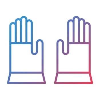 Hand Gloves Line Gradient Icon vector