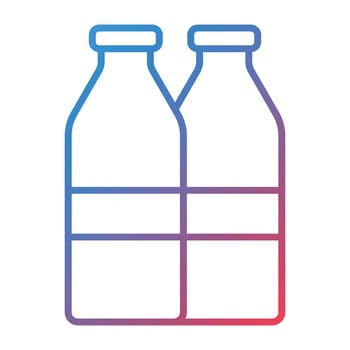 Milk Bottles Line Gradient Icon vector