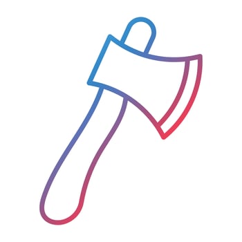 Wood Axe Line Gradient Icon vector
