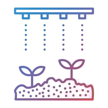 Irrigation Line Gradient Icon vector