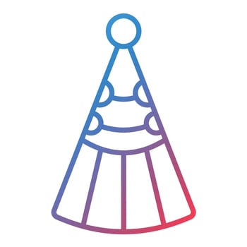 Party Hat Line Gradient Icon vector