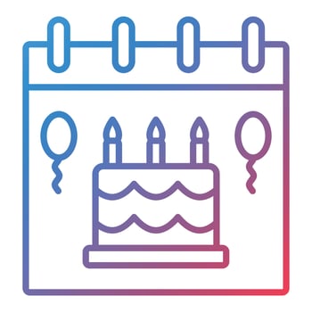 Birthday Event Line Gradient Icon vector