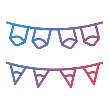 Bunting Line Gradient Icon vector