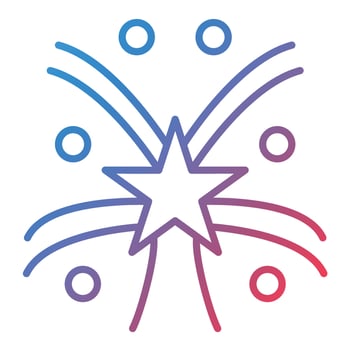 Firework Line Gradient Icon vector