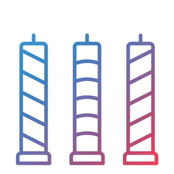 Candles Line Gradient Icon vector