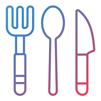 Cutlery Line Gradient Icon vector