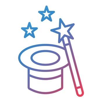 Magic Trick Line Gradient Icon vector