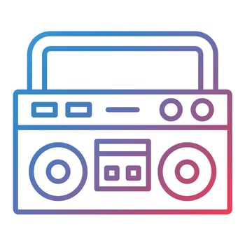 Boombox Line Gradient Icon vector