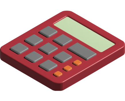 3d illustration of calculator png