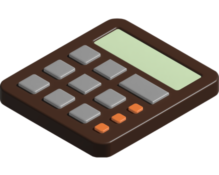 3d illustration of calculator png