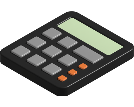 3d illustration of calculator png
