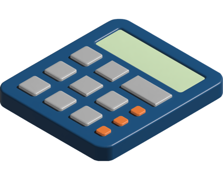 3d illustration of calculator png