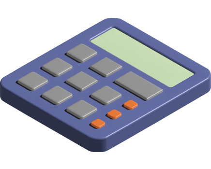 3d illustration of calculator png