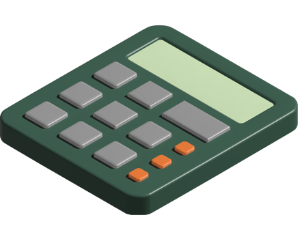 3d illustration of calculator png