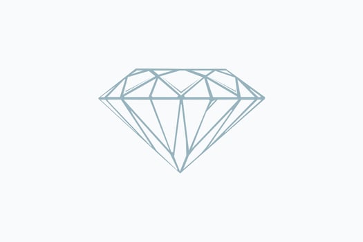 Profile drawing of a diamond. vector