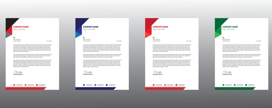 Modern Letterhead Design with clean blue color vector