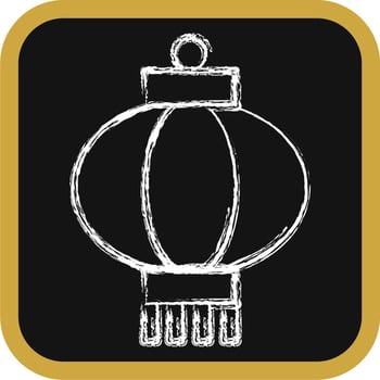 Icon Chinese lantern. Chinese New Year celebration elements. Icons in chalk style. Good for prints, posters, logo, party decoration, greeting card, etc. vector
