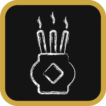 Icon censer. Chinese New Year celebration elements. Icons in chalk style. Good for prints, posters, logo, party decoration, greeting card, etc. vector