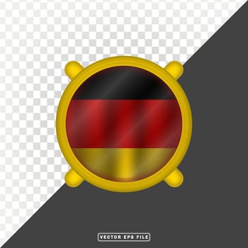 3d germany nation country flag with border circle shield vector