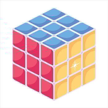 Trendy Magic Cube vector