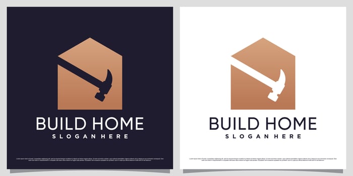 Home repair logo design template with creative element and unique concept vector