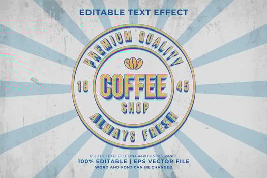 Editable text effect - Coffee Shop Vintage template style premium vector