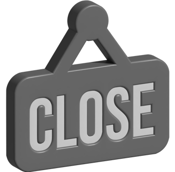 3d illustration of close sign png