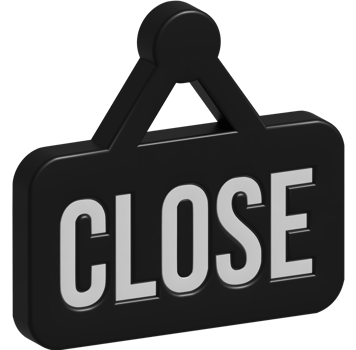 3d illustration of close sign png