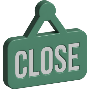 3d illustration of close sign png