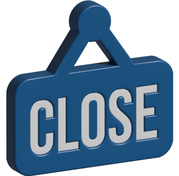 3d illustration of close sign png