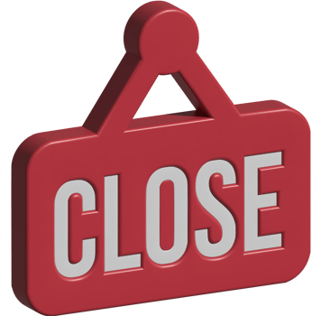 3d illustration of close sign png