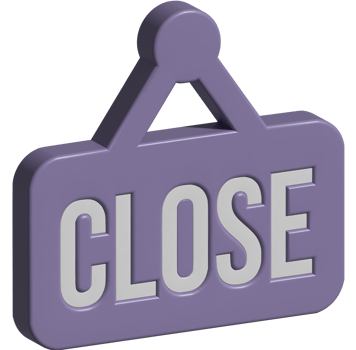 3d illustration of close sign png