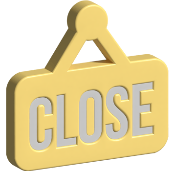 3d illustration of close sign png