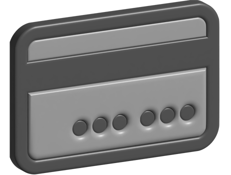3d illustration of credit card png