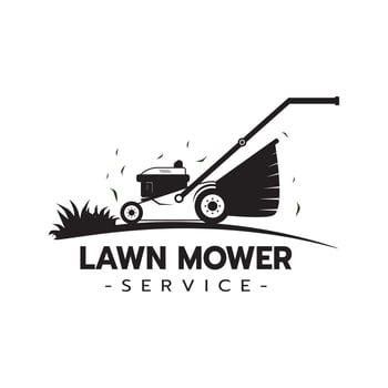 Lawn mower service logo icon isolated vector